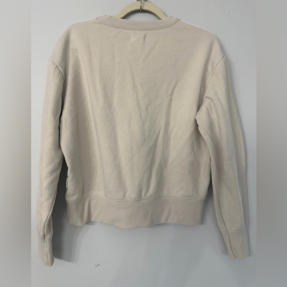 UpWest Women’s Medium White & Beige long sleeve crewneck color block sweatshirt - Picture 2 of 4